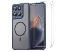 Funda magnética para Motorola Moto G67 / G77 5G (2 unidades) | Juego de funda completa, protección exacta de la cámara, parte trasera mate, marco de TPU, cubierta trasera de policarbonato