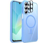 Funda magnética para Samsung Galaxy A16, a prueba de golpes, compatible con MagSafe, con 2 protectores de pantalla + 2 protectores de lente de cámara, funda translúcida antihuellas para Samsung Galaxy