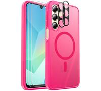 Funda magnética para Samsung Galaxy A16, a prueba de golpes, compatible con MagSafe, con 2 protectores de pantalla + 2 protectores de lente de cámara, funda translúcida antihuellas para Samsung Galaxy
