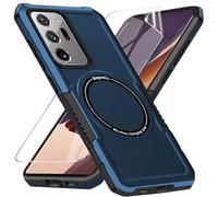 Funda magnética para Samsung Galaxy Note 20 Ultra con protector de pantalla [para Mag-Saf] Note 20 Ultra Funda, carga inalámbrica, resistente a los golpes para Samsung Note 20 Ultra (azul)