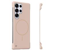 Funda magnética para Samsung Galaxy S24 Ultra, con Mag-Safe, tacto sin bordes sin marco, ligera, ultrafina, minimalista, carcasa rígida de policarbonato antihuellas, tacto cómodo (dorado)