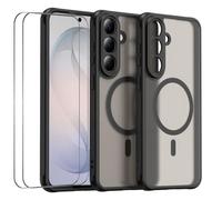 Funda magnética para Samsung Galaxy S26 FE + 2 protectores de pantalla de | MagSafe - Juego de funda completa, protección exacta de la cámara, parte trasera mate, marco de TPU, cubierta trasera de PC