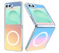Funda Magnética para Samsung Galaxy Z Flip5 / Z Flip6, Compatible con MagSafe Carga Inalámbrica, Carcasa con Efecto de Iridiscente, Protección contra Caídas Antigolpes Case