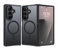 Funda Magnética para Samsung Galaxy Z Fold 7, Compatible con MagSafe, Carcasa Antihuellas Mate Translúcida Slim Antigolpes Acrílico Respaldo Protección Militar Case, Negro