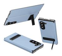 Funda magnética para Samsung Z Fold6, Soporte de amortiguación Incorporado Horizontal/Vertical, Carcasa de Cuero PU para Samsung Galaxy Z Fold 6-Azul Cielo