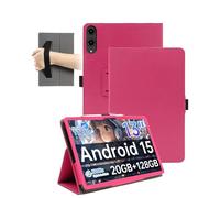 Funda magnética para tableta TECLAST T65 de 13,4 pulgadas, daunke a prueba de golpes con ranura para lápiz, impermeable, antiarañazos, soporte multiángulo, con correa de mano, delgada, duradera, rosa
