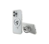Funda MagSafe Karl Lagerfeld Ring Stand para iPhone 15 Pro, color blanco.