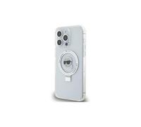 Funda MagSafe Karl Lagerfeld Ring Stand para iPhone 15 Pro Max, color blanco.