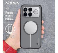 Funda Magsafe para Xiaomi Poco F9 Ultra / F8 Ultra 5G, Nillkin, con diseño magnético, acabado mate, protección de 360 grados, color negro transparente y marco flexible. Frosted Mag ClearBla