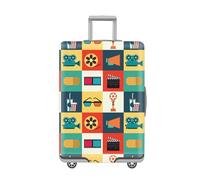 Funda Maleta Cabina Geometría Amarilla Naranja Funda Para Maletas Mediana Elástico Fundas Maletas De Viaje Lavable Protector De Equipaje Con Cremallera Cubierta De Equipaje Para 26-28 Pulgadas