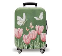 Funda Maleta Grande Mariposa Blanca De Viaje Suave De Anti-Polvo Fundas para Maletas,3D Elástica Luggage Cover con Cremallera,Equipaje De Viaje Cubierta