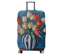 Funda Maleta Grande Rosa Blanca De Viaje Suave De Anti-Polvo Fundas para Maletas,3D Elástica Luggage Cover con Cremallera,Equipaje De Viaje Cubierta