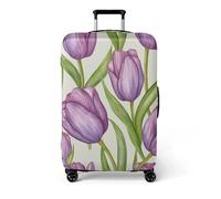 Funda Maleta Grande Verde Púrpura De Viaje Suave De Anti-Polvo Fundas para Maletas,3D Elástica Luggage Cover con Cremallera,Equipaje De Viaje Cubierta