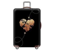 Funda Maleta Gruesa Y EláStica,ImpresióN 3D con Grietas Doradas,Funda para Maletas,Lavable,AntiarañAzos,Antipolvo,Fundas para Maletas De Viaje De Negocios,NiñOs,Adultos (Corazón De Amor,L(25-28inch))