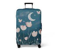Funda Maleta Luna Blanca Equipaje Cubierta Impresión Elástico Lavable para Maleta,Reutilizable Protectora Equipaje De Viaje, Suave De Anti-Polvo