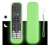 Funda mando a distancia de silicona compatible con Hisense EN2G30H EN2H30H EN2X30H EN2A30 EN2R30N EN2K30P EN2P30H TV mando a distancia cubierta protectora antigolpes con un cordón (Verde fluorescente)