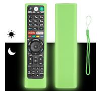 Funda Mando a Distancia de Silicona Compatible con Sony Smart TV RMT-TX100D RMT-TX300E RMF-TX310E RMT-TX200E Mando a Distancia Cubierta Protectora antigolpes con Verde Fluorescente y un cordón
