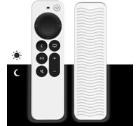 Funda mando a distancia para Apple TV 4K Siri Remote 3rd Gen (2022) / 2nd Gen (2021) Funda - Funda de silicona para accesorios de TV (White Glow)