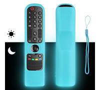 Funda Mando a Distancia Silicona Compatible con LG 4K UHD Smart TV Magia AN-MR21GA AN-MR22GA AN-MR22GN AN-MR23GA Mando a Distancia Cubierta Protectora a Prueba de Golpes con cordón Azul Fluorescente