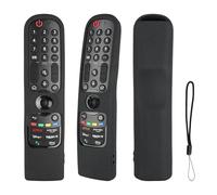 Funda Mando a Distancia Silicona Compatible con LG OLED QLED 4K UHD Smart TV AN-MR21GA AN-MR21GC MR22GA MR22GN MR23GA Magia Mando a Distancia Cubierta Protectora a Prueba de Golpes con cordón Negro