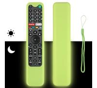 Funda Mando a Distancia Silicona Compatible con Sony RMF-TX500E RMF-TX520U RMFTX600E RMFTX500U RMFTX621E TV Mando a Distancia por Voz Cubierta Protectora antigolpes con cordón (Amarillo Fluorescente)