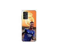 Funda Maniacase Para Samsung Galaxy A13 4G Vini JR Fondo Real Madrid Azul y amarillo