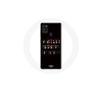Funda - MANIACASE - Samsung Galaxy A21s - Flexible - Negro - Patrón Stranger Things Feliz Navidad