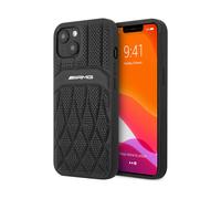Funda Mercedes-AMG AMHCP13MOSDBK Piel Líneas Curvas Negro - iPhone 13