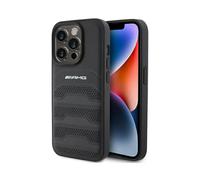 Funda Mercedes-AMG Piel Líneas en Relieve Negro - iPhone 15 Pro Max