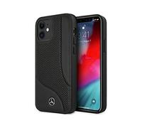 Mercedes MEHCP12SCDOBK - Funda de Piel para iPhone 12 Mini (5,4"), Color Negro