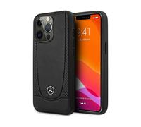 Mercedes MEHCP15XARMBK - Carcasa rígida de piel para iPhone 15 Pro Max de 6,7", color negro