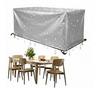Funda Mesa Exterior 400x120x55cm / L x An x Al Funda Impermeable para Juego de Muebles de Mesa y Sillas de Comedor, Cubierta Impermeable para Muebles de Jardín para Terraza, Césped y Patio - Plata