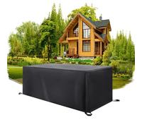 Funda Mesa Exterior Impermeable 115x70x75cm/LxWxH Cubierta Protectora Muebles Rectangular 420D Oxford Funda Muebles Jardin Resitente al Polvo para Muebles Exterior Mesa Silla Funda Impermeable Negro