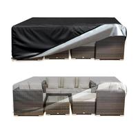 Funda Mesa Jardin Impermeable 330x330x90cm(LxWxH),420D Tela Oxford Impermeable con Revestimiento de PU,Cubre Mueble Jardin,Resistente al Viento,anti-UV para Jardin Exterior Mesas y Sillas,Sofás