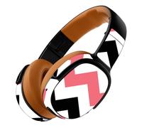 Funda MightySkins compatible con los auriculares inal mbricos Skullcandy Crusher 360 - Chevron negro y rosa | Vinilo protector duradero y nico |