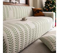Funda minimalista de terciopelo jacquard para sofás, con cobertura total, para perros y mascotas. Funda antideslizante para sofás con 1 funda de almohada pa(Size:1 Seater(90-140cm),Color:Verde)