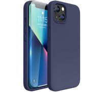 Funda Miracase para iPhone 13 con protector de pantalla de vidrio templado [Forro de microfibra suave antiara azos] Funda de silicona l quida a p