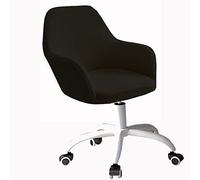 Funda Moderna de Terciopelo para Silla de Oficina con Brazos y Respaldo Curvo Giratorio, 1 Pieza, Color Negro, para Comedor, Cocina y Sala de Estar.