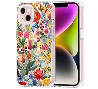 Funda MOSNOVO para iPhone 13 y iPhone 14, [Protección contra Caídas de Grado Militar hasta 2 m] [Tecnología Anti-despegue] Carcasa Transparente Antigolpes de TPU - En el jardín