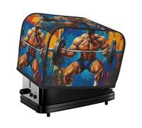 Funda motivacional para tostadora de levantamiento de pesas para 2 rebanadas, cubierta para electrodomésticos pequeños con bolsillos, protección contra el polvo y las huellas dactilares