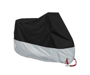 Funda Moto Funda for Motocicleta for Impermeable for Lluvia Protectora contra Rayos a Prueba de Polvo para Moto Scooter Exterior Garaje(Silver1,M for 1601mm-1800mm)