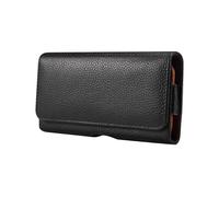 Funda Movil Cinturón Cuero Genuino, Funda para Teléfono Móvil Piel Compatible para Samsung A56 A26 A16 A36 A17 A06 Xcover7 iPhone Air 16 Pro MAX Plus Xiaomi 15T Redmi Note 14 Pro - Negro