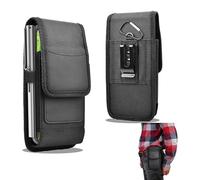 Funda Movil Cinturon Nylon Impermeable Funda con Clip de Cinturón, Bolsa de Cinturón Hombre Compatible con Samsung Galaxy S24 Ultra S23 Ultra S22 Ultra S21 Ultra Google Pixel 8 Pro 7 Pro, XXL, Negra