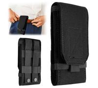 Funda Movil Cinturon para Móviles y 4,7-6,7" Smartphones Compatible con iPhone y Samsung Galaxy, Porta Movil Cinturon con Cinturón EDC, Adecuado para Deportes al Aire Libre y Trabajo (Negro)