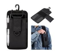 Funda Movil Cinturon Pequeña Negro, Funda de Cinturón para Teléfono, Universal Funda Móvil Cinturón con Mosquetón Clip Hombre Bolsa Cintura Tarjetero Bolsillo Cartera para Deportes Senderismo Camping