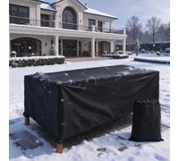 Funda Muebles Jardín Exterior Impermeable Protección 250x100x75cm/LxWxH | 600D Oxford Funda Protectora Mesa Silla Sofá Conjunto Resistente Invierno Antipolvo Anti UV Antiviento Lluvia Nieve,negro
