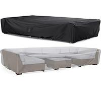 Funda Muebles Jardín Impermeable 250x210x90cm, Funda Sofa Jardín Exterior 600D Tela Oxford Impermeable con Revestimiento de PU, Trunk Funda Mesa Jardín con Salida de Aire para Mesas y Sillas, Sofás