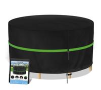 Funda Muebles Jardin Impermeable Redonda 160x70 cm, 420D Oxford Funda Para Muebles de JardíN, Funda Mueble Exterior, a Prueba de Viento, Anti-UV, Funda Mesa Jardin con Salida de Aire, Hebillas