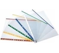 Funda multitaladro con ribete color grafoplas pp 80µ liso a4 11 tal.