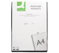 Funda multitaladro q-connect din a4 100 mc cristal bolsa de 10 unidades - KF16906